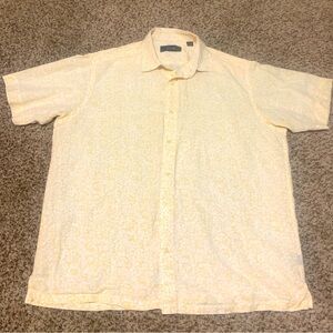 TASSO ELBA Mens Sz M Short Sleeved Cotton/Linen Casual Dress Shirt